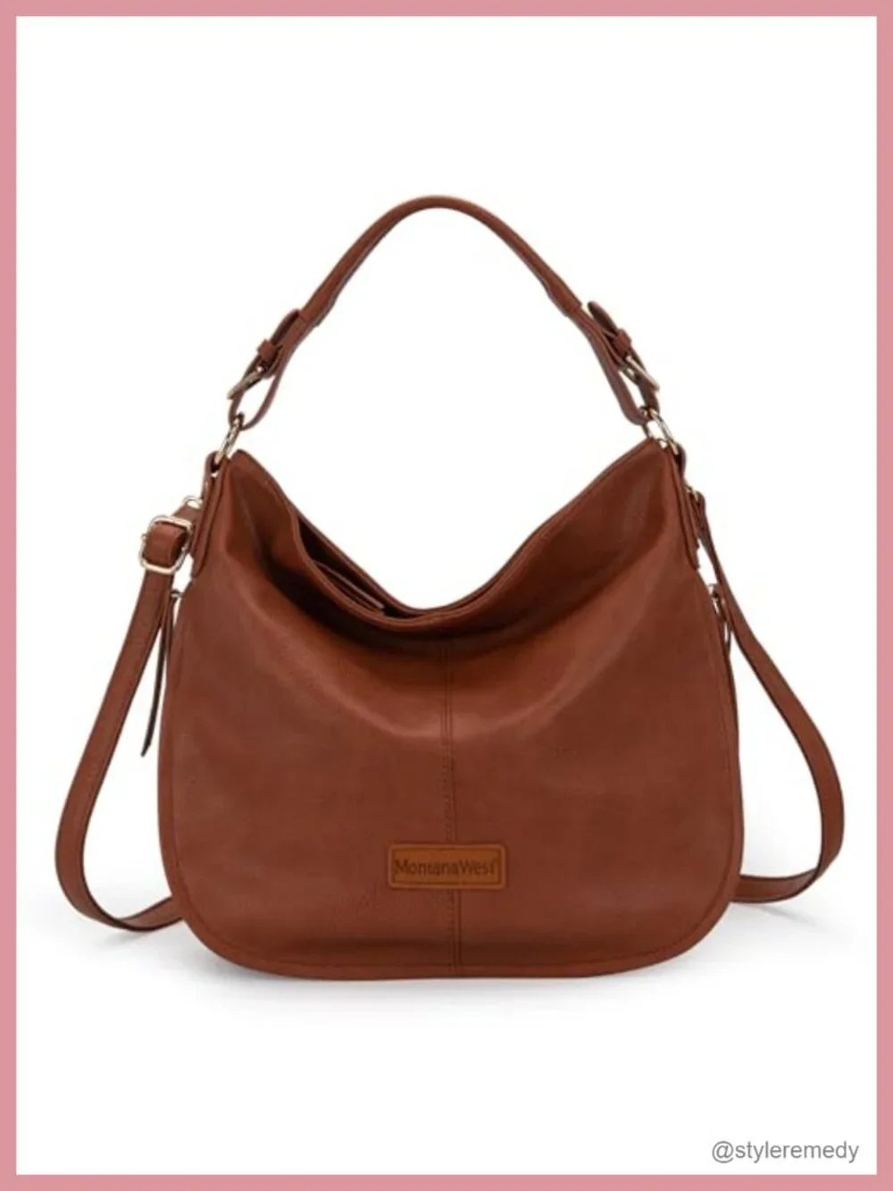 Vegan Leather Hobo Shoulder Bag with Expandable Side Zipper